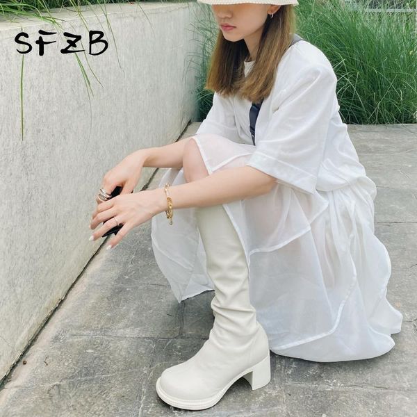 boots sfzb 2021 winter outdoor casual women knee high concise genuine leather platforms thick heels side zipper shoes woman, Black
boots sfzb 2021 winter outdoor casual women knee high concise genuine leather platforms thick heels side zipper shoes woman, Black