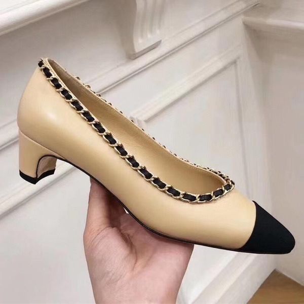 dress shoes chain decor pumps women high heels patchwork classic design mixed colors fashion woman shoe designer ladies, Black
dress shoes chain decor pumps women high heels patchwork classic design mixed colors fashion woman shoe designer ladies, Black
