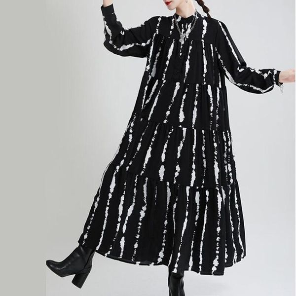 casual dresses women's dress spring autumn striped maxi long sleeve loose fashion robe big swing streetwear female clothing, Black;gray
casual dresses women's dress spring autumn striped maxi long sleeve loose fashion robe big swing streetwear female clothing, Black;gray