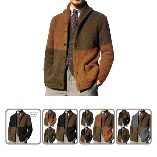men's sweaters men sweater streetwear coat male turndown collar casual color block buttons, White;black
men's sweaters men sweater streetwear coat male turndown collar casual color block buttons, White;black