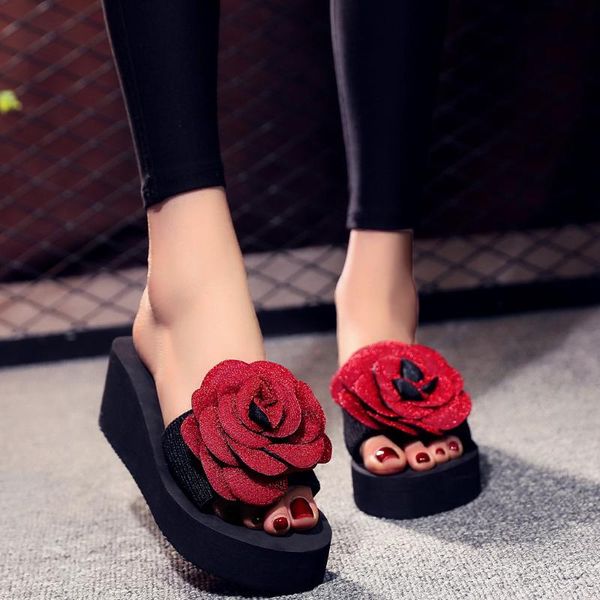 slippers summer women flip flops fashion solid color sandals outdoor slip-on open toe flower wedges shoes beach shoes#0104, Black
slippers summer women flip flops fashion solid color sandals outdoor slip-on open toe flower wedges shoes beach shoes#0104, Black