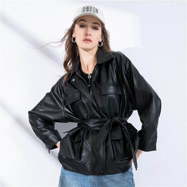 women's leather & faux techwear bikers jacket ladies motorcycle coat female short, Black
women's leather & faux techwear bikers jacket ladies motorcycle coat female short, Black
