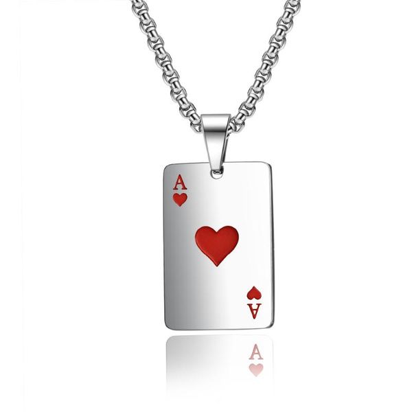 pendant necklaces men's neck pendants a heart of hearts spade titanium steel playing card lucky necklace for women wholesale, Silver
pendant necklaces men's neck pendants a heart of hearts spade titanium steel playing card lucky necklace for women wholesale, Silver