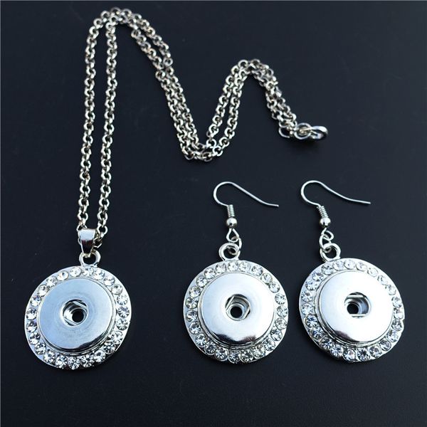 clear crystal rhinestone circular round necklace earrings set 18mm snap buttons women jewelry 12 sets / lot, Silver
clear crystal rhinestone circular round necklace earrings set 18mm snap buttons women jewelry 12 sets / lot, Silver