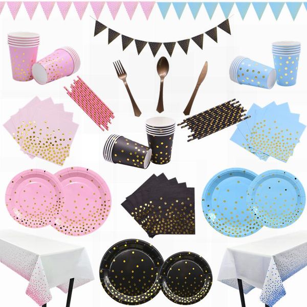 pink blue dot disposable tableware black gold paper plate for wedding birthday party decorations baby shower supplies dinnerware
pink blue dot disposable tableware black gold paper plate for wedding birthday party decorations baby shower supplies dinnerware