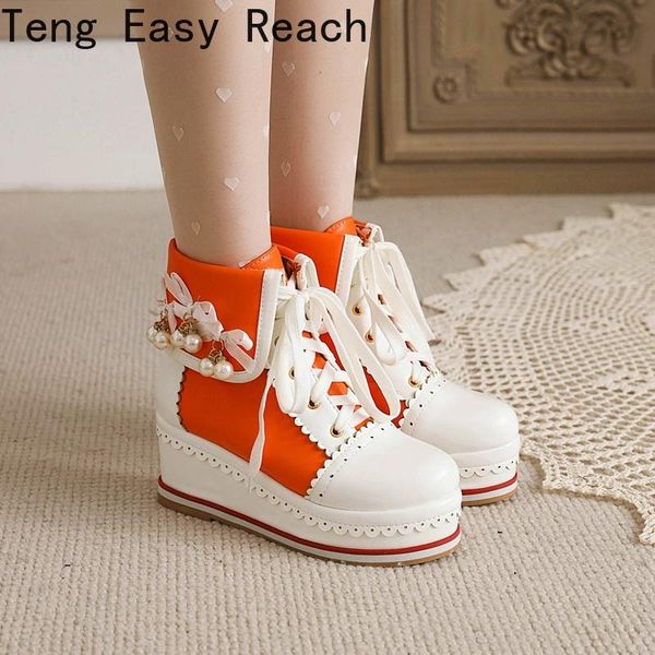 boots autumn lolita shoes sweet lace ankle women round toe wedges boot fashion plus size 45 platform booties, Black
boots autumn lolita shoes sweet lace ankle women round toe wedges boot fashion plus size 45 platform booties, Black