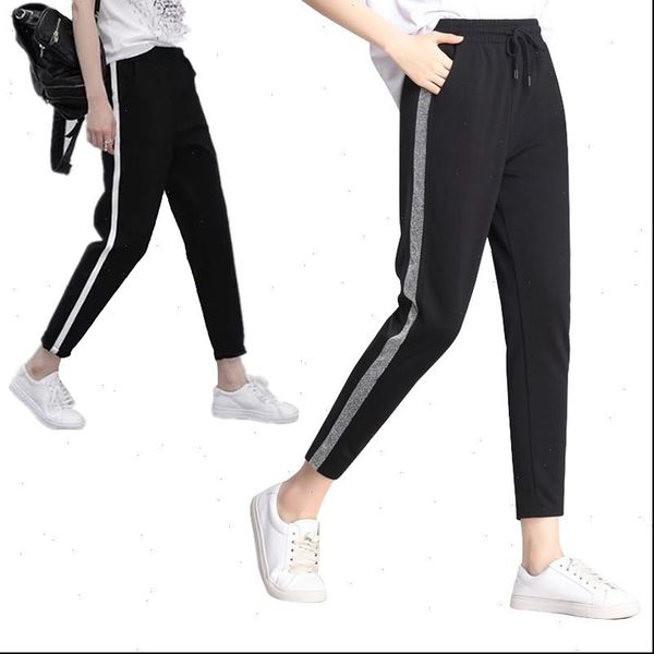 women capris gaoke autumn harem pants casual long trousers for black side striped thin ankle length female pencil pant, Black;white
women capris gaoke autumn harem pants casual long trousers for black side striped thin ankle length female pencil pant, Black;white