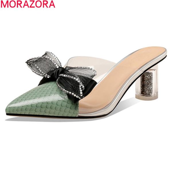 arrival genuine leather slipper women fashion pointed toe high heels shoes summer ladies mules green slippers, Black
arrival genuine leather slipper women fashion pointed toe high heels shoes summer ladies mules green slippers, Black