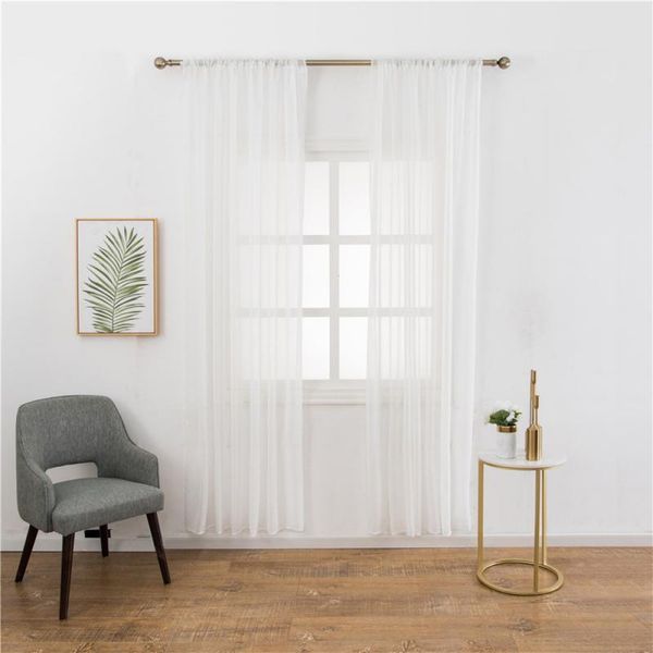 100*200cm translucent solid color curtain through-rod living room bedroom window door drape modern minimalist ultra-thin & drapes 
100*200cm translucent solid color curtain through-rod living room bedroom window door drape modern minimalist ultra-thin & drapes