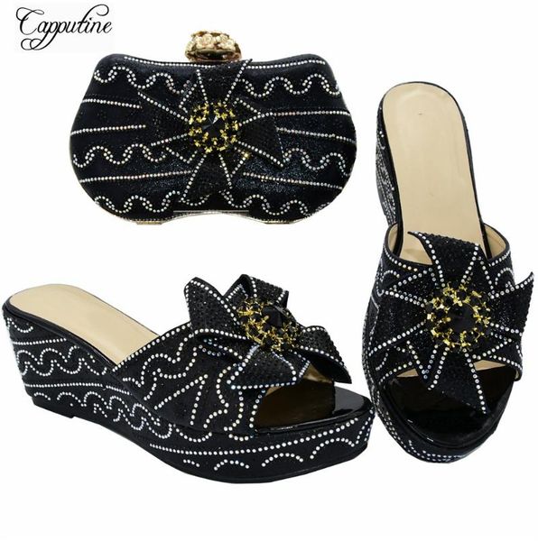 dress shoes latest black with handbag african women's wedge heel slipper and purse bag set stones 88-19 height 7.5cm
dress shoes latest black with handbag african women's wedge heel slipper and purse bag set stones 88-19 height 7.5cm