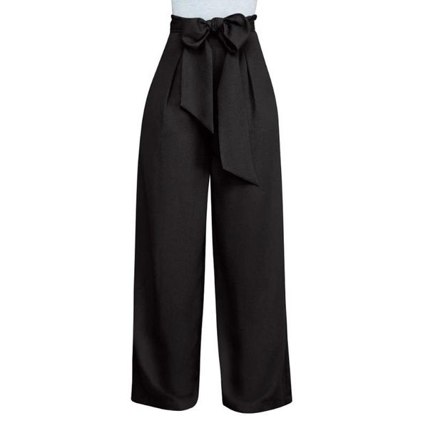 women's pants & capris womens fashion wide leg loose high waist culottes solid trousers lace up, Black;white
women's pants & capris womens fashion wide leg loose high waist culottes solid trousers lace up, Black;white
