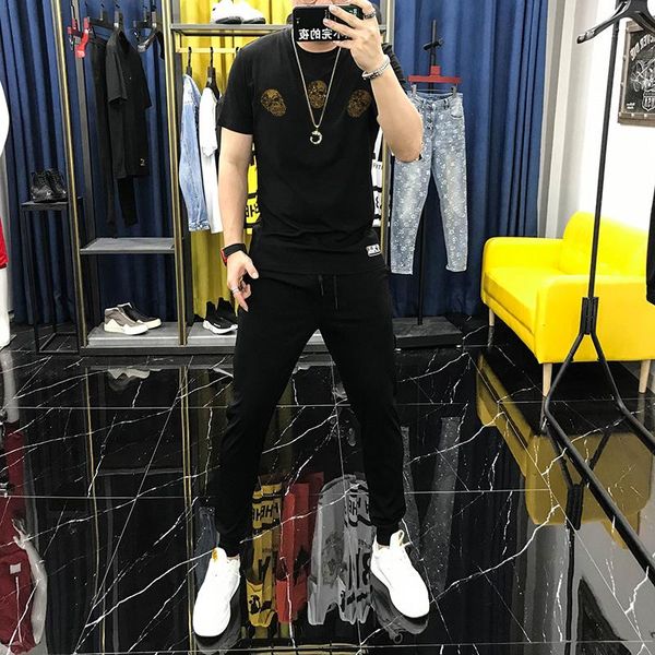 men's tracksuits cotton t-shirt fashionable young sets sale tracksuit hip-hop short sleeve fabric diamond summer, Gray
men's tracksuits cotton t-shirt fashionable young sets sale tracksuit hip-hop short sleeve fabric diamond summer, Gray