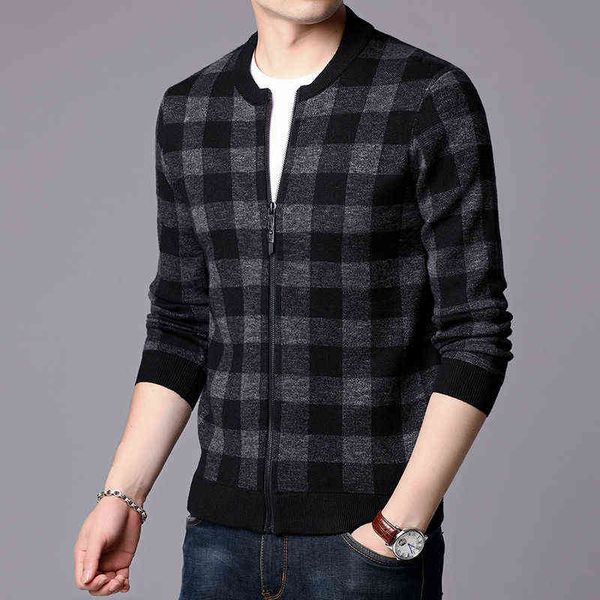 men's jackets 2021 autumn winter cardigan zipper long sleeve threaded collar check pattern casual sweater coat men's, Black;brown
men's jackets 2021 autumn winter cardigan zipper long sleeve threaded collar check pattern casual sweater coat men's, Black;brown