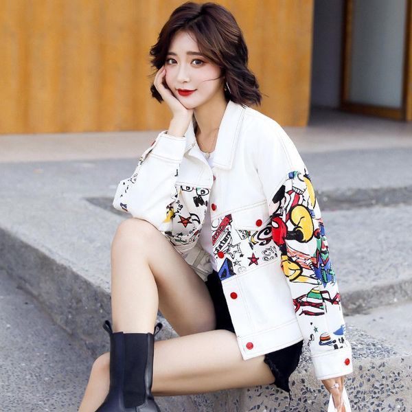 women's jackets autumn short print graffiti denim jacket women spring single breasted jean coat loose long sleeve turn-down collar lady, Black;brown
women's jackets autumn short print graffiti denim jacket women spring single breasted jean coat loose long sleeve turn-down collar lady, Black;brown