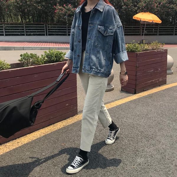 women's jackets 2021 spring and autumn loose jacket, small man, all-match denim thin cropped women, Black;brown
women's jackets 2021 spring and autumn loose jacket, small man, all-match denim thin cropped women, Black;brown
