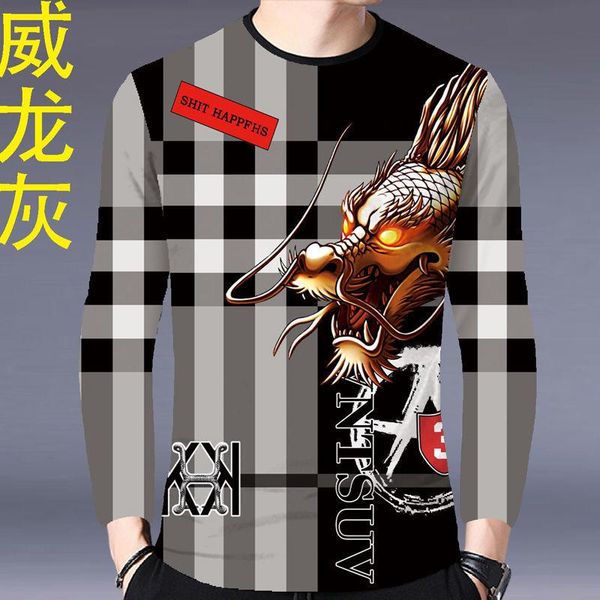 men's t-shirts spring and autumn long-sleeved t-shirt 3d eagle print bottoming shirt fashion dragon, White;black
men's t-shirts spring and autumn long-sleeved t-shirt 3d eagle print bottoming shirt fashion dragon, White;black