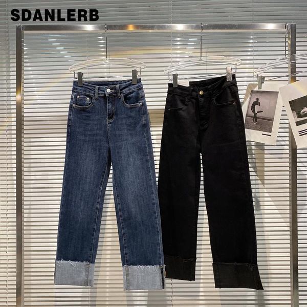 women's jeans 2021 autumn model style loose denim pants flanging wide leg trousers washing craft temperament straight for women, Blue
women's jeans 2021 autumn model style loose denim pants flanging wide leg trousers washing craft temperament straight for women, Blue