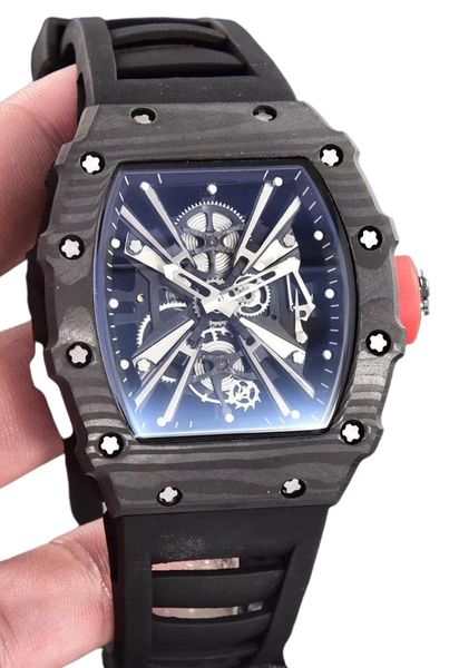 wristwatches men's watch automatic mechanical movement black carbon fiber red rubber wristwach sapphire, Slivery;brown
wristwatches men's watch automatic mechanical movement black carbon fiber red rubber wristwach sapphire, Slivery;brown