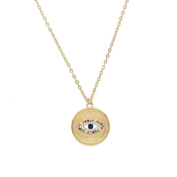pendant necklaces summer simple geometric round coin necklace turkish evil eye charm rainbow colorful cz paved dainty jewelry for women lady, Silver
pendant necklaces summer simple geometric round coin necklace turkish evil eye charm rainbow colorful cz paved dainty jewelry for women lady, Silver