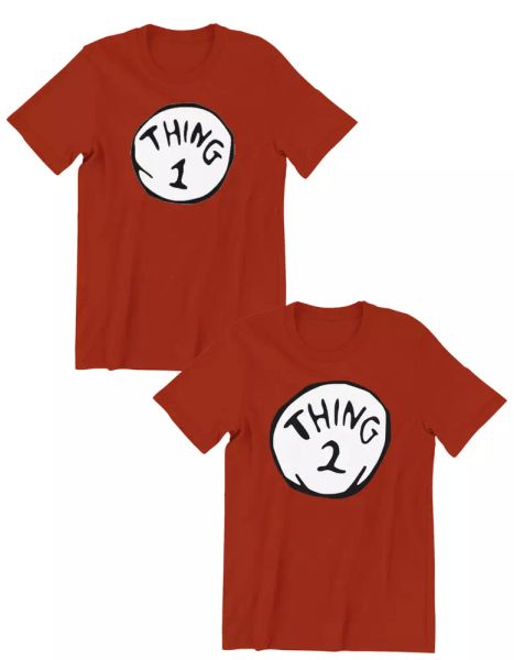 thing one (1) and thing two (2) mens ladies kids funny trendy gift t-shirt, White;black
thing one (1) and thing two (2) mens ladies kids funny trendy gift t-shirt, White;black