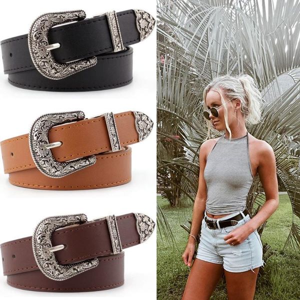 belts 1pc fashion women's pu leather gothic pin buckle belt vintage carved all-match dress waistband, Black;brown
belts 1pc fashion women's pu leather gothic pin buckle belt vintage carved all-match dress waistband, Black;brown