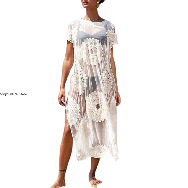 women's swimwear 2021 women bathing suit cover up lace bikini swimsuit dress summer hollow out beach long maxi split ladies loose, White;black
women's swimwear 2021 women bathing suit cover up lace bikini swimsuit dress summer hollow out beach long maxi split ladies loose, White;black