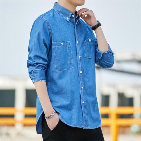 men's shirts spring and summer long-sleeved pure cotton denim casual men slim solid color, White;black
men's shirts spring and summer long-sleeved pure cotton denim casual men slim solid color, White;black