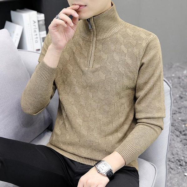 men's sweaters 2022 autumn half zipper turtleneck sweater teenagers fashion long sleeve pullover, White;black
men's sweaters 2022 autumn half zipper turtleneck sweater teenagers fashion long sleeve pullover, White;black