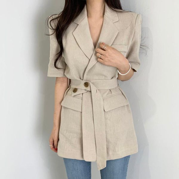 women's suits & blazers korea chic casual fashion lapel belt solid color pocket loose khaki short-sleeved suit jacket women autumn 2021, White;black
women's suits & blazers korea chic casual fashion lapel belt solid color pocket loose khaki short-sleeved suit jacket women autumn 2021, White;black