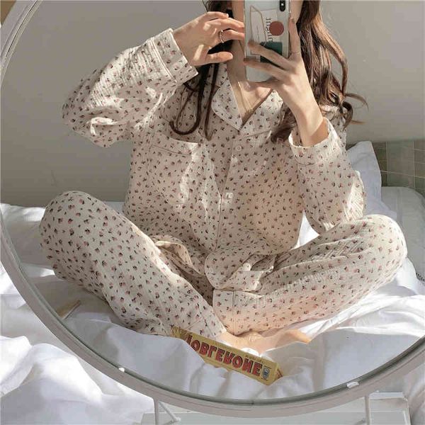 sleepwear long sleeve sleepwear floral printed women home chic comfortable loose cotton fashion pajamas suits sets, Black;red
sleepwear long sleeve sleepwear floral printed women home chic comfortable loose cotton fashion pajamas suits sets, Black;red
