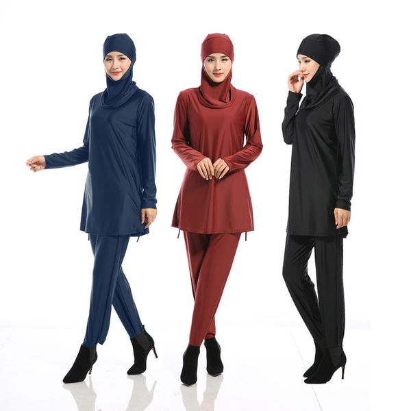 islamic swimwear women swim wear burkini muslim 3 piece suit hooded hijab swimsuit modest swim surf wear sport beach burkinis, Red
islamic swimwear women swim wear burkini muslim 3 piece suit hooded hijab swimsuit modest swim surf wear sport beach burkinis, Red