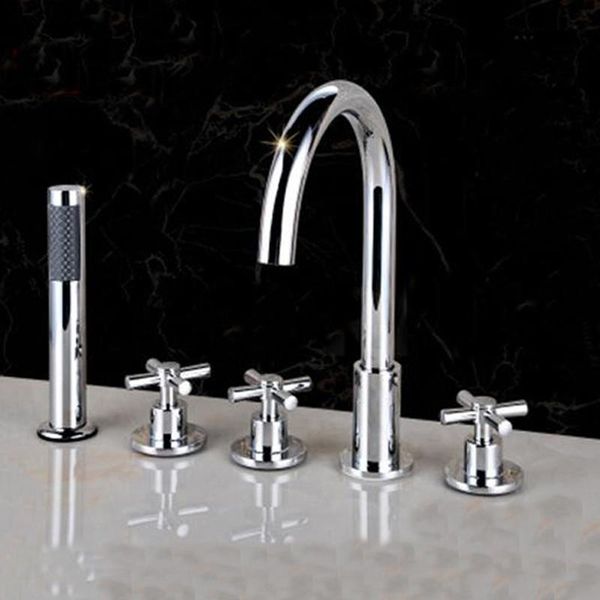 polished chrome bathroom tub faucet 5 pcs sink mixer tap w/ hand shower sprayer sets
polished chrome bathroom tub faucet 5 pcs sink mixer tap w/ hand shower sprayer sets