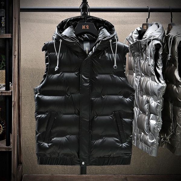 men's vests white duck down men jacket sleeveless vest quality outwear winter thicken warm hooded gold without sleeves, Black;white
men's vests white duck down men jacket sleeveless vest quality outwear winter thicken warm hooded gold without sleeves, Black;white