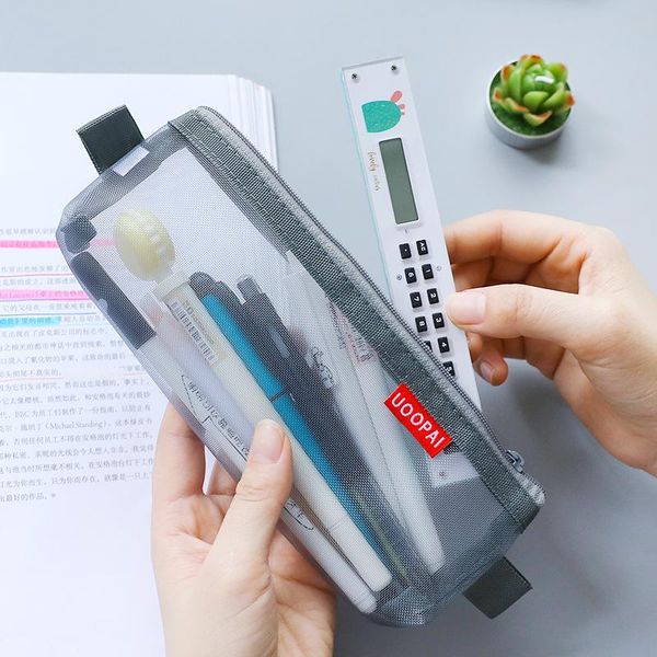 pencil bags creative transparent mesh case kawaii high capacity bag for kids gift student stationery school office supplies
pencil bags creative transparent mesh case kawaii high capacity bag for kids gift student stationery school office supplies