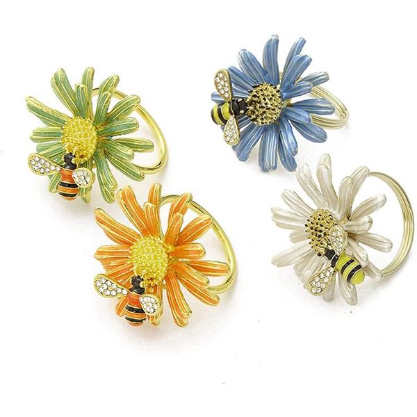 napkin rings bee flower gold rings, summer sweet holiday 4-piece set, cloth, buckle for wedding
napkin rings bee flower gold rings, summer sweet holiday 4-piece set, cloth, buckle for wedding