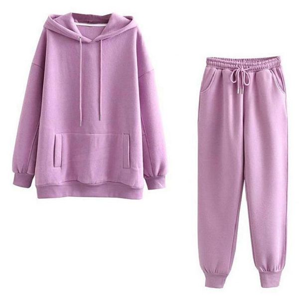 women's two piece pants simple hooded thick sweatshirt set hoodie fleece, White
women's two piece pants simple hooded thick sweatshirt set hoodie fleece, White