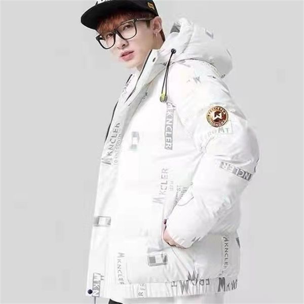 white duck down jacket men's winter trend warm bright face hooded leisure high-grade thickened wear, Black
white duck down jacket men's winter trend warm bright face hooded leisure high-grade thickened wear, Black