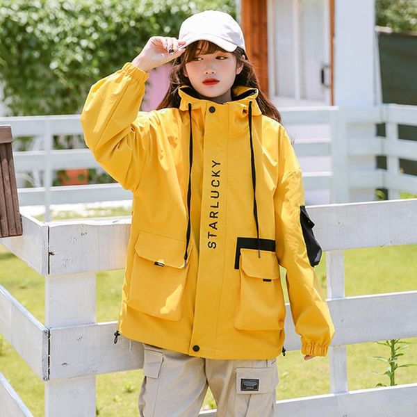 women's jackets 2021 autumn harajuku oversized jacket women overalls bf style hooded baseball streetwear yellow black chaqueta mujer, Black;brown
women's jackets 2021 autumn harajuku oversized jacket women overalls bf style hooded baseball streetwear yellow black chaqueta mujer, Black;brown