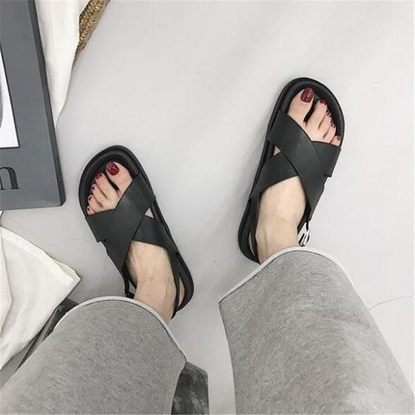 summer women's sandals wild thick bottom slippers cross casual college wind non-slip beach women, Black
summer women's sandals wild thick bottom slippers cross casual college wind non-slip beach women, Black