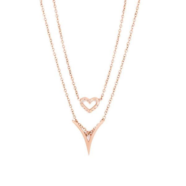 bohemia double layer crystal heart choker necklaces jewelry titanium steel rose gold charm necklace for women chains, Silver
bohemia double layer crystal heart choker necklaces jewelry titanium steel rose gold charm necklace for women chains, Silver