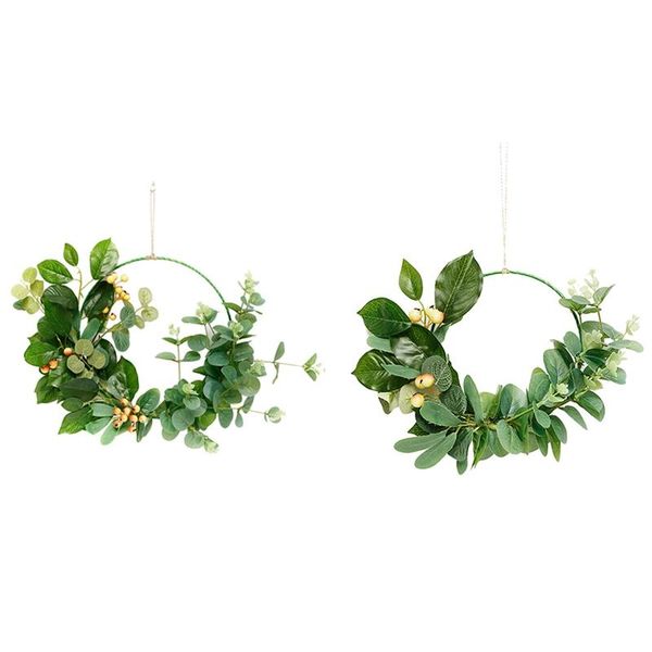 decorative flowers & wreaths -2 pcs floral hoop wreath artificial eucalyptus leaf hanging wall for wedding home decor, l s
decorative flowers & wreaths -2 pcs floral hoop wreath artificial eucalyptus leaf hanging wall for wedding home decor, l s