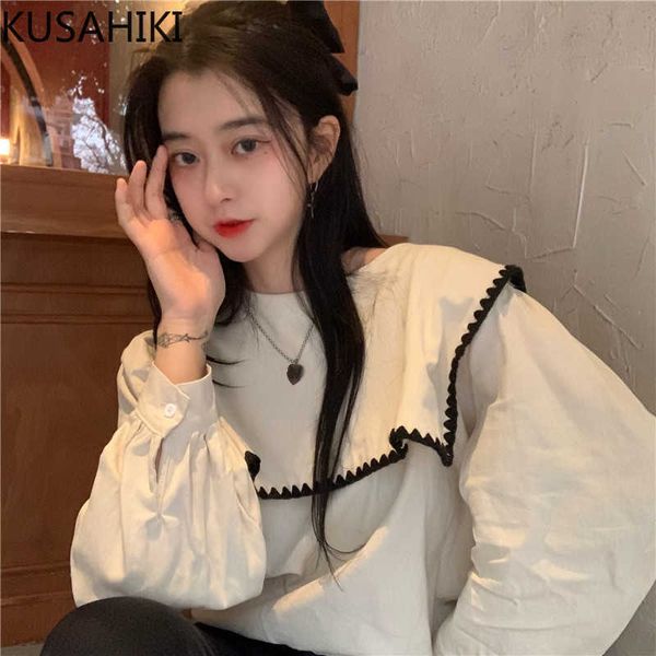 kusahiki spring pullove blouse causal long sleeve super turn-down collar shirt korean sweet women shirt 6e418 210602, White
kusahiki spring pullove blouse causal long sleeve super turn-down collar shirt korean sweet women shirt 6e418 210602, White