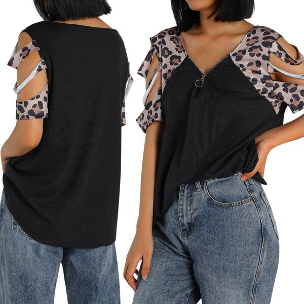 women's t-shirt women loose style t-shirt, leopard printed pattern short sleeve v-neck fashion 2021, White
women's t-shirt women loose style t-shirt, leopard printed pattern short sleeve v-neck fashion 2021, White