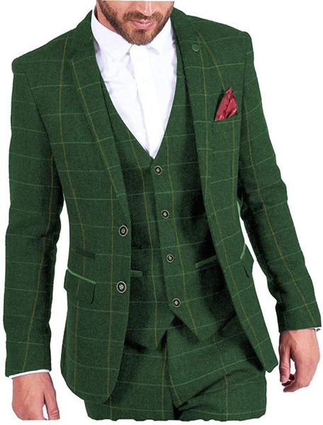 men's suits regular fit 3 piece classic two buttons plaid wool tweed herringbone prom tuxedos for wedding (blazer+vest+pants) & blazers, White;black
men's suits regular fit 3 piece classic two buttons plaid wool tweed herringbone prom tuxedos for wedding (blazer+vest+pants) & blazers, White;black