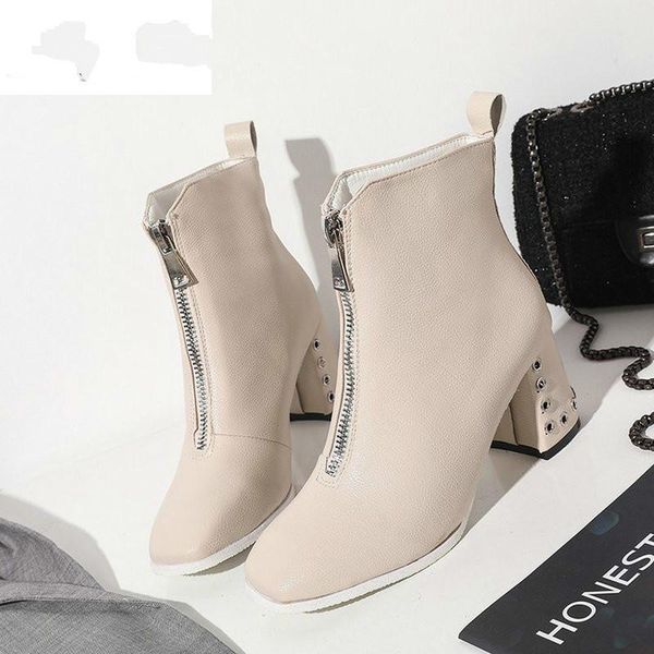 boots fashion soft leather ankle for women 2021 spring autumn front zipper thick high heels black beige
boots fashion soft leather ankle for women 2021 spring autumn front zipper thick high heels black beige