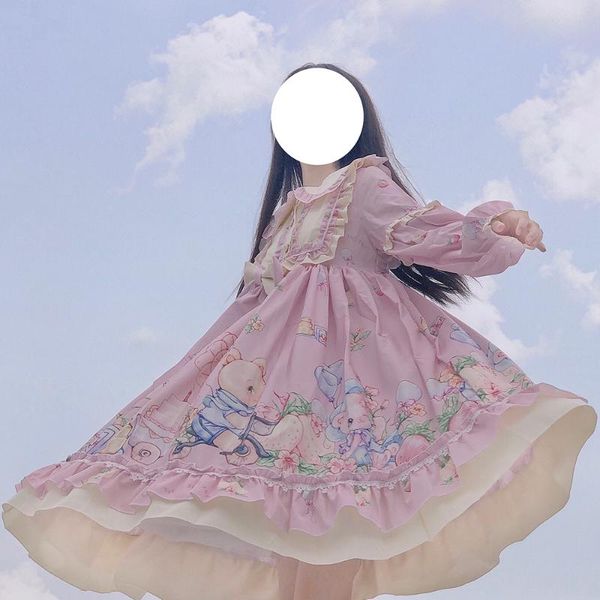 casual dresses winter cute pink lolita dress for women japanese kawaii cominc teen girl long sleeve loose comfy female outwear, Black;gray
casual dresses winter cute pink lolita dress for women japanese kawaii cominc teen girl long sleeve loose comfy female outwear, Black;gray