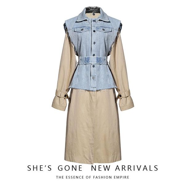 women's trench coats y291, Tan;black