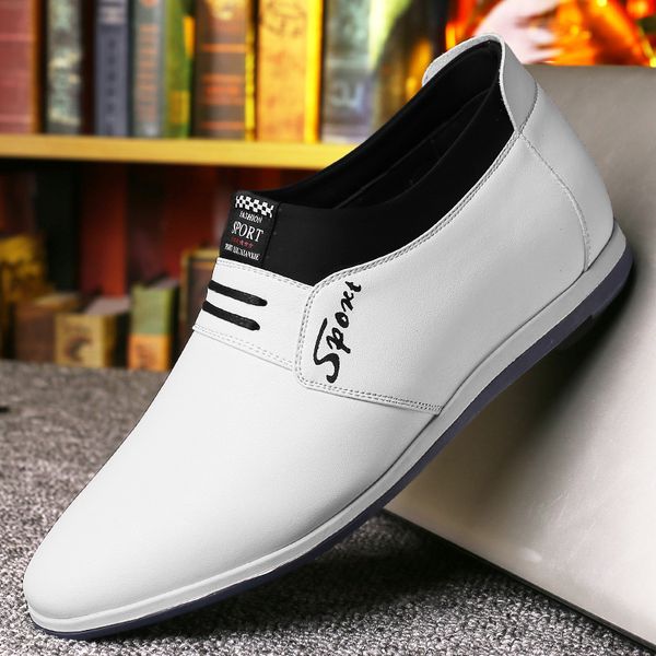 dress shoes spring summer men's fashion casual leather slip-on invisible heightening men loafers zapatos de hombre wrsw, Black
dress shoes spring summer men's fashion casual leather slip-on invisible heightening men loafers zapatos de hombre wrsw, Black
