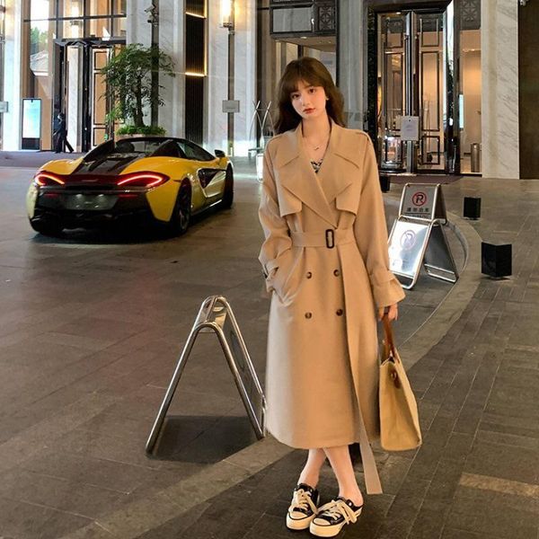 women's trench coats real s spring and autumn 2021 british style khaki windbreaker medium length temperament lace up waist jacket k1827, Tan;black
women's trench coats real s spring and autumn 2021 british style khaki windbreaker medium length temperament lace up waist jacket k1827, Tan;black