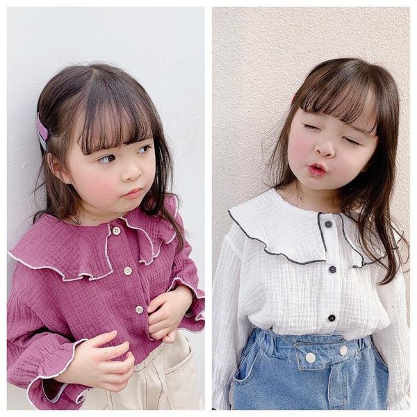 shirts spring 2021 children clothing girl korean long sleeve lapel shirt kids leisure, White;black
shirts spring 2021 children clothing girl korean long sleeve lapel shirt kids leisure, White;black